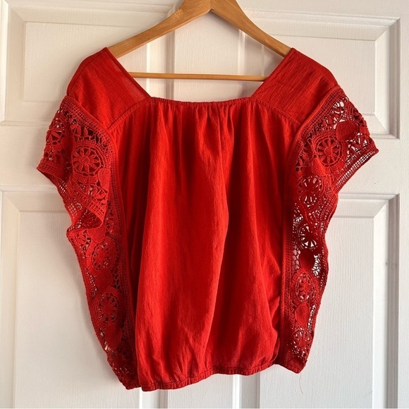 Free People A‎ Little Secret Lace Boho Top Size Small - Picture 6 of 9